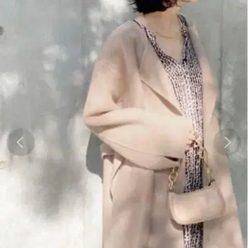 벨로아 폴드 라펠 코트 34 롱 코트