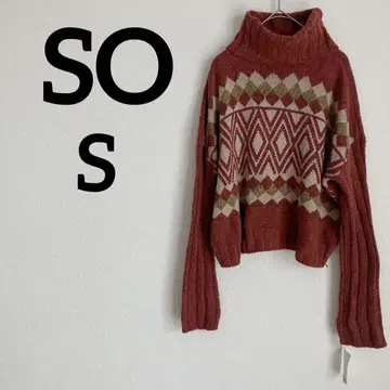 선착순 SO [ S ] 오렌지 계열 지오메트릭 패턴 스웨터