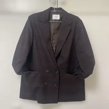 Discoat 체크 무늬 테일러드 자켓