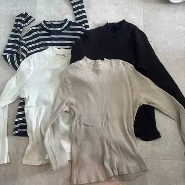 UNIQLO 리브 하이넥 T 세트