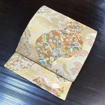 순수 실크 육통 후쿠로 오비 미츠코시 [보채당금직 보진 오기 꽃]