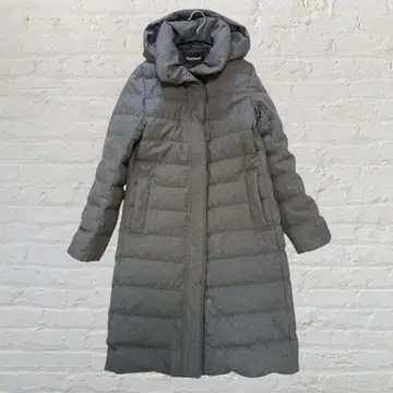 폴 스튜어트 다운 코트 후드 부착 롱 코트 그레이 2WAY