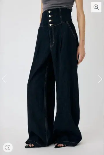 moussy CORSET DESIGN 배기 데님 One Wash