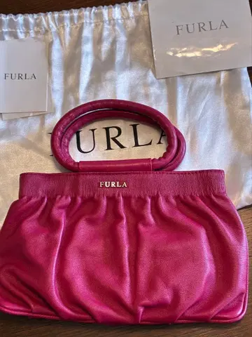 FURLA 핑크 가죽 핸들 백