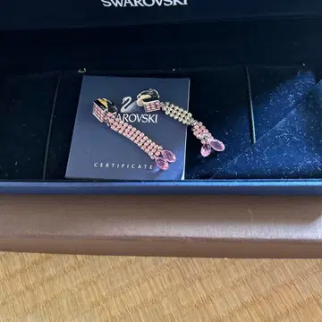 Swarovski 핑크 크리스탈 귀걸이