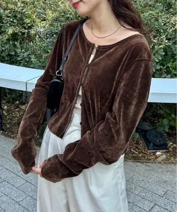 Kastane 전후 2WAY 벨로아 튤 2WAY 가디건