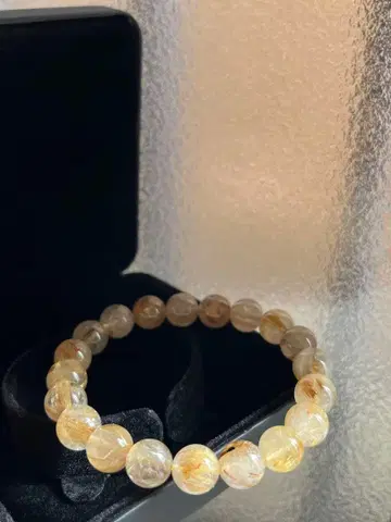 루틸 쿼츠 염주 팔찌 케이스 포함