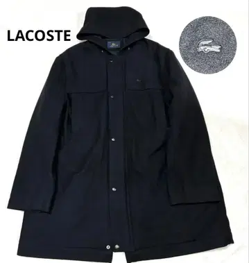 LACOSTE 남성용 후디드 코트 블랙 60 사이즈