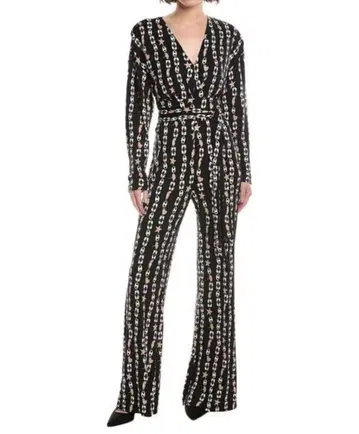 [ 미사용 새상품 ] DVF 체인 패턴 블랙 올인원 US 0