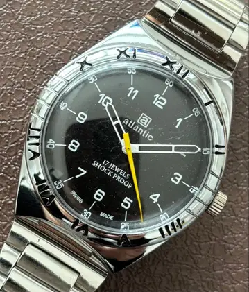 빈티지 손목시계 atlantic 남성용 수동 와인딩 시계