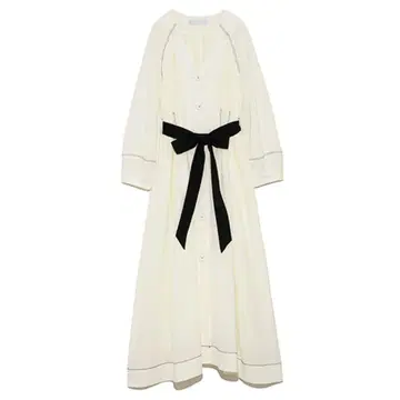 CELFORD 셀포드 프론트 리본 셔츠 원피스 화이트 36