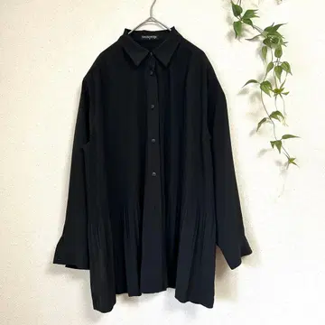 breckenridge 플리츠 히요쿠 셔츠 9AR 모드 스타일 블랙