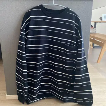 marka BORDER TEE L/S 블랙/화이트 보더