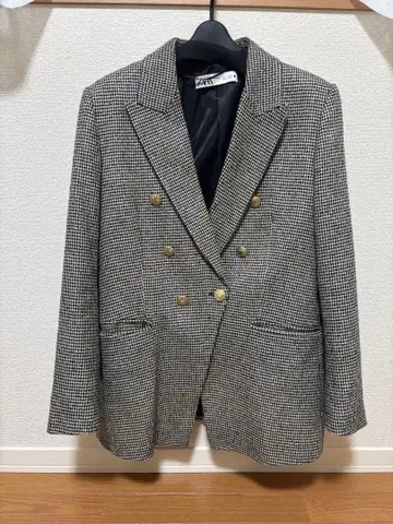 ZARA 하운드 투스 패턴 테일러드 블레이저