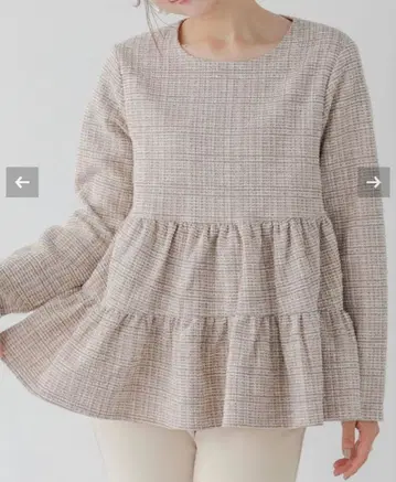 라메 트위드 티어드 상의 핏모아