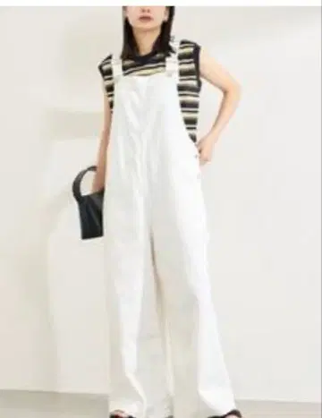 화이트 데님 오버롤