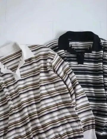 eongul 스트라이프 폴로 니트 긴팔