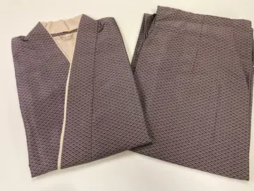 새상품 워셔블 니부시키 기모노 재단 완료 L 사이즈 브라운 폴리에스테르