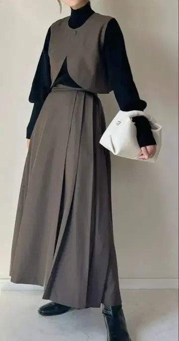 KBF 브라운 스커트 셋업