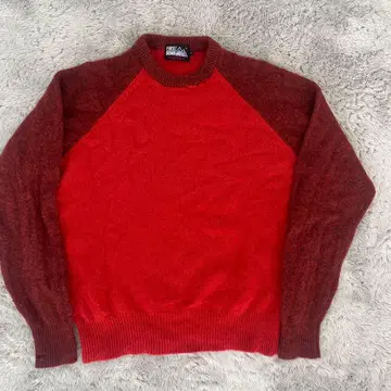 90s 퍼스트 다운 빨간색 래글런 슬리브 스웨터 L 구제 의류