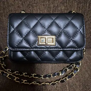 블랙 퀼팅 숄더백 MILOS ITALY