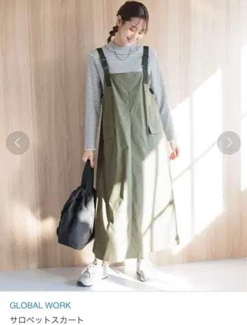 GLOBAL WORK 살로펫 스커트 올리브 그린
