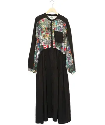 스칼라 153679: 올 패턴 와셔 티어드 셔츠 원피스