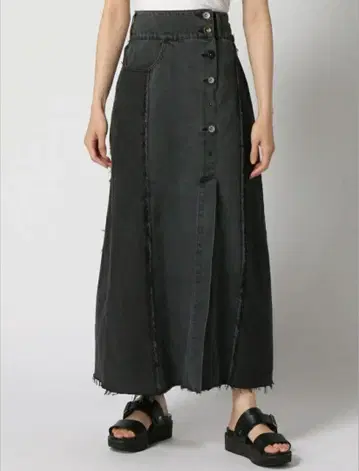 지나시스 JEANASiS 패치워크 슬릿 DSK 스커트