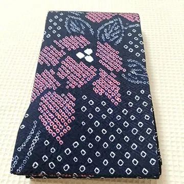 화5 반폭 오비 코몬 유카타 시보리 꽃 파랑