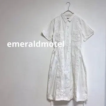 에메랄드 모텔 셔츠 원피스 자수 레트로 인도산