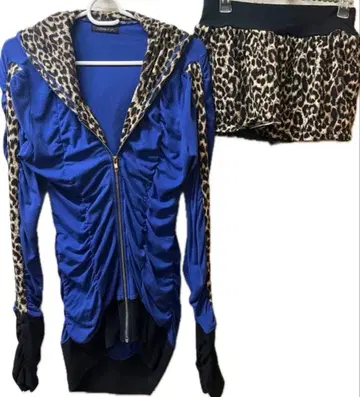 스키니 립 레오파드 무늬 셋업 아라라 갸루 가루라 가레오 y2k