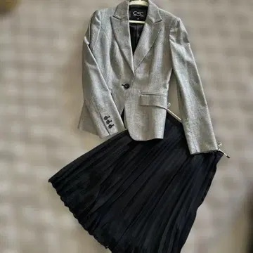 C de C 그레이 블레이저와 로페피크닉 블랙 스커트 세트 38