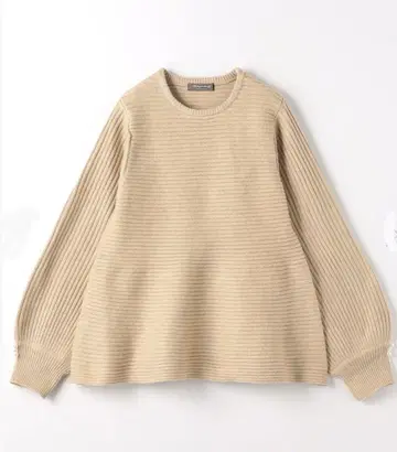 새상품 A DAY IN THE LIFE 리브 보더 니트 펄 소매