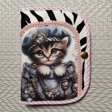 고양이 데님 백에 들어간 고양이 멀티 케이스 핸드메이드