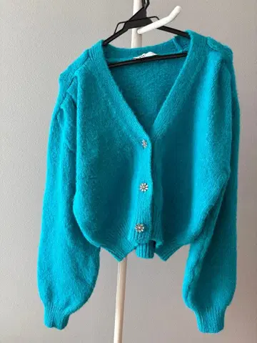 ZARA 터콰이즈 블루 가디건