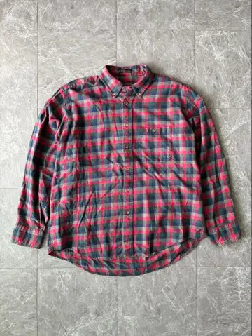 에디바우어 90s 블랙택 플란넬 셔츠 빨파 체크