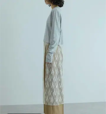 ADAM ET ROPE' 레이스 롱 T셔츠