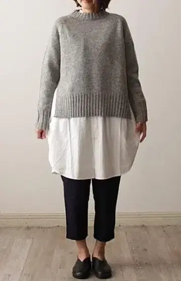 tumugu 츠무구 셰틀랜드 니트 풀오버 멜란지 그레이