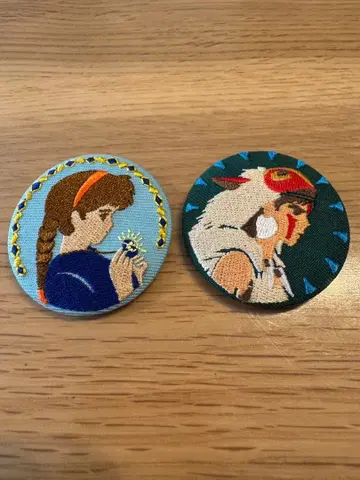 스튜디오 지브리 자수 배지 시타 (2개 세트)