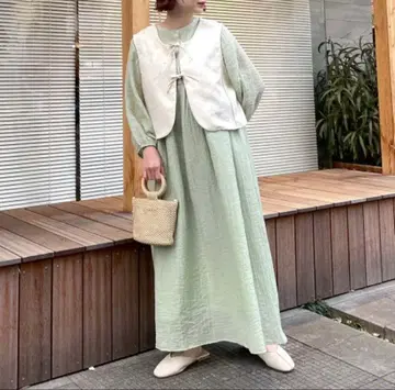 Bab 민트 그린 원피스와 베스트 세트