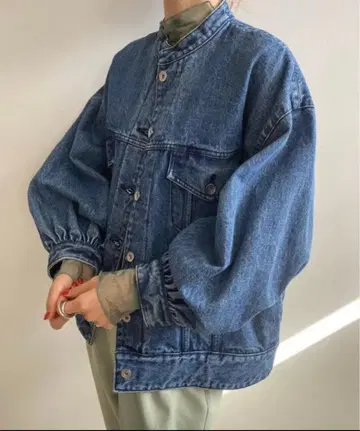 AMERI 오버퍼프 데님 자켓