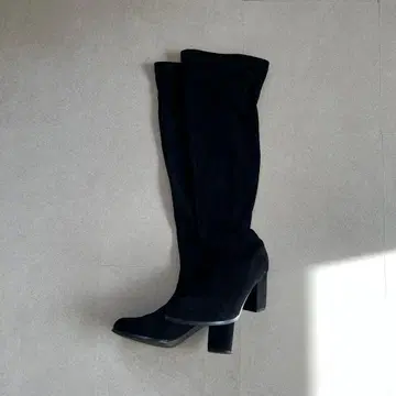 블랙 니하이 부츠 하이힐