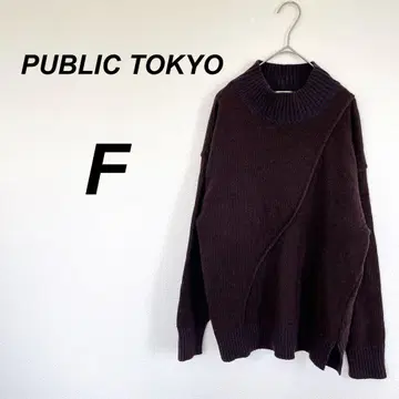 퍼블릭 도쿄 긴팔 니트 스웨터 F 캐시미어 혼방 캐주얼 일본제