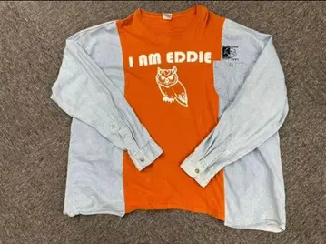 I AM EDDIE 긴팔 T셔츠 오렌지/데님