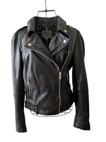 천연 가죽 블랙 라이더 자켓 I / MUUBAA 영국제