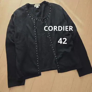 CORDIER 코르디아 캐시미어 100% 42 앙상블 니트 블랙