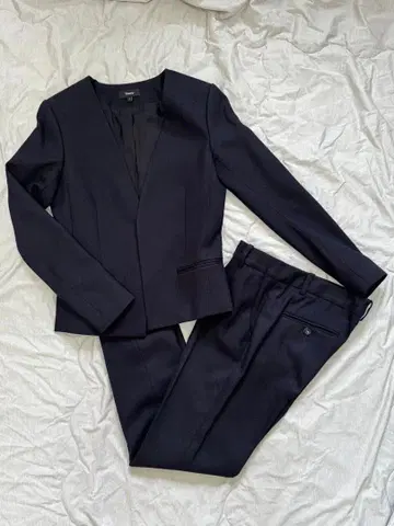 띠어리 자켓 팬츠 수트 네이비 수트 셋업