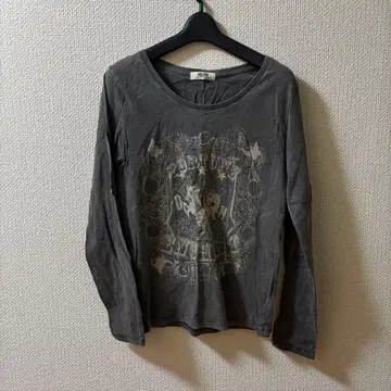 [ Y2K ] DOUBLE NAME 그레이 긴팔 티셔츠