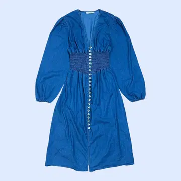 FLY GIRL 플라이걸 데님 블루 셔츠 원피스 XS