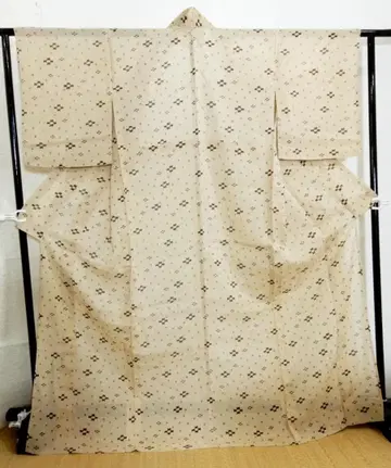 순수 실크 여름 기모노 형염 브라운 계열